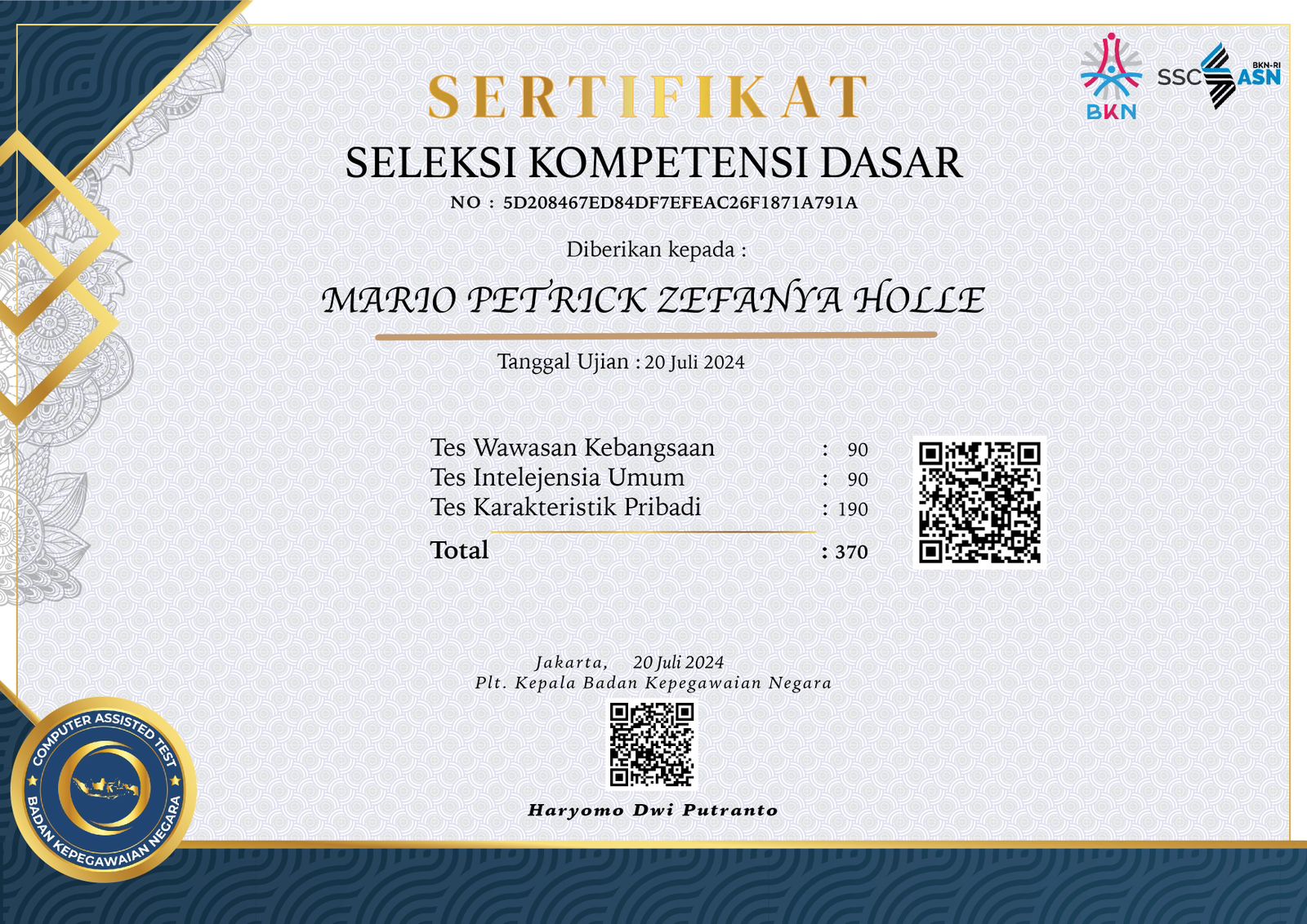 Sertifikat Kompetensi Dasar